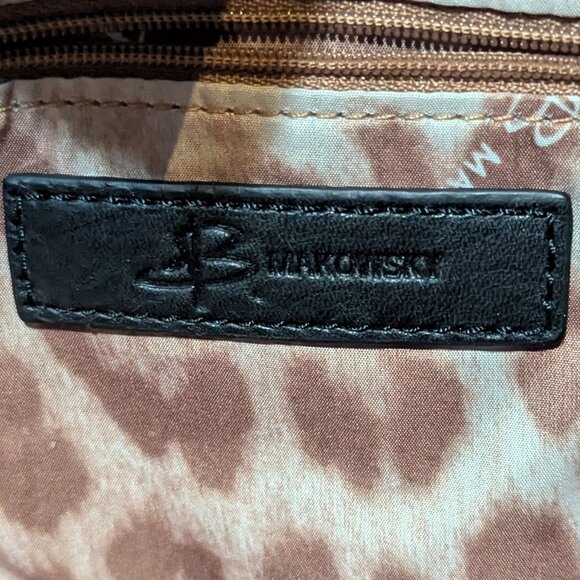 B. Makowsky Black Supple Leather Shoulder Tote Bag Purse - Picture 11 of 15